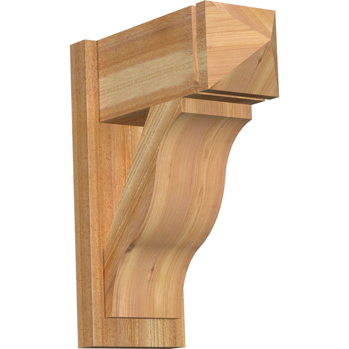 Ekena Millwork 8"W x 18"D x 22"H Funston Rough Sawn Arts and Crafts Outlooker, Western Red Cedar