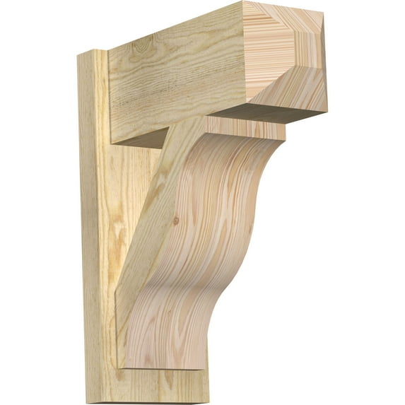 Ekena Millwork 8"W x 18"D x 22"H Funston Rough Sawn Craftsman Outlooker, Douglas Fir