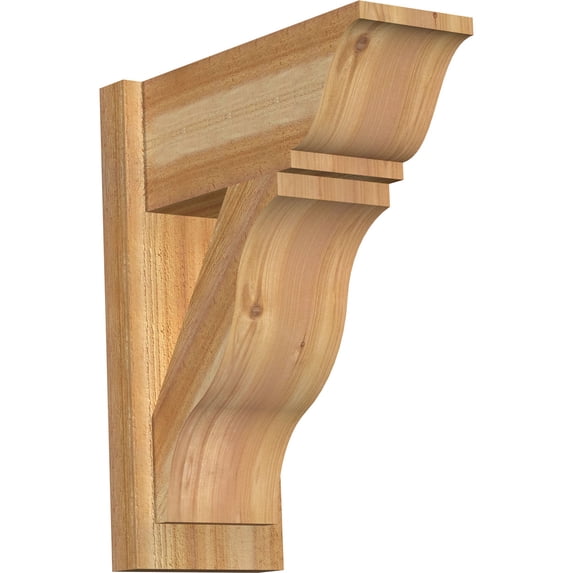 Ekena Millwork 8"W x 18"D x 22"H Funston Rough Sawn Traditional Outlooker, Western Red Cedar