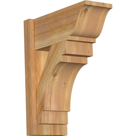Ekena Millwork 8"W x 18"D x 22"H Merced Rough Sawn Traditional Outlooker, Western Red Cedar