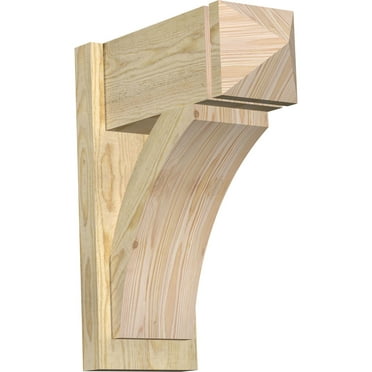 Ekena Millwork 8"W x 18"D x 22"H Thorton Rough Sawn Arts and Crafts Outlooker, Douglas Fir