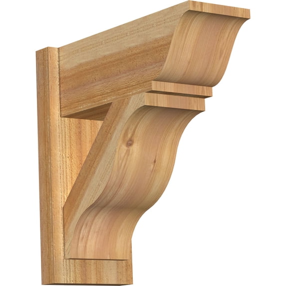 Ekena Millwork 8"W x 20"D x 20"H Funston Rough Sawn Traditional Outlooker, Western Red Cedar