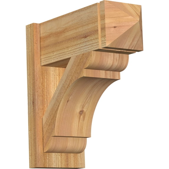 Ekena Millwork 8"W x 20"D x 20"H Olympic Rough Sawn Arts and Crafts Outlooker, Western Red Cedar