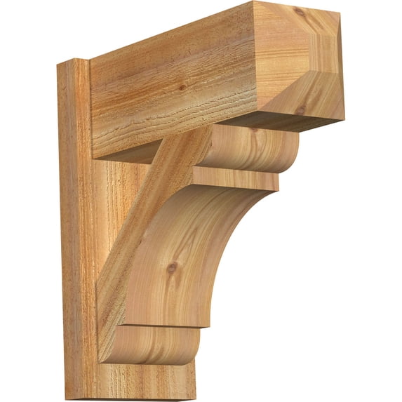 Ekena Millwork 8"W x 20"D x 20"H Olympic Rough Sawn Craftsman Outlooker, Western Red Cedar