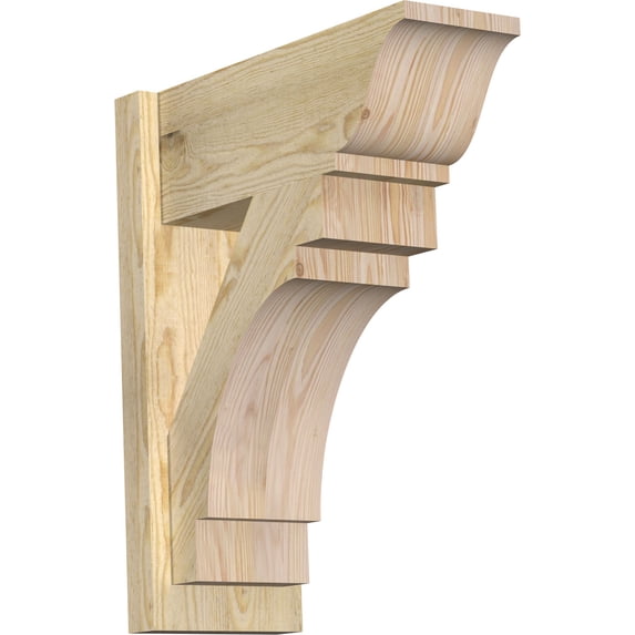 Ekena Millwork 8"W x 20"D x 24"H Merced Rough Sawn Traditional Outlooker, Douglas Fir