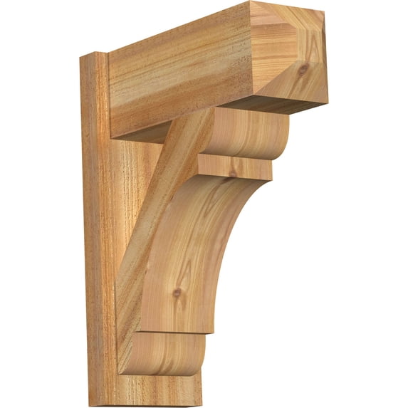 Ekena Millwork 8"W x 20"D x 24"H Olympic Rough Sawn Craftsman Outlooker, Western Red Cedar