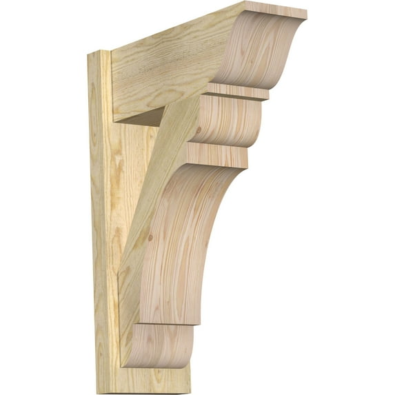 Ekena Millwork 8"W x 20"D x 28"H Olympic Rough Sawn Traditional Outlooker, Douglas Fir