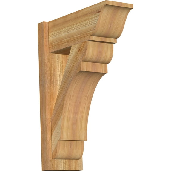 Ekena Millwork 8"W x 20"D x 28"H Olympic Rough Sawn Traditional Outlooker, Western Red Cedar