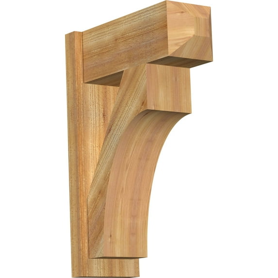 Ekena Millwork 8"W x 20"D x 28"H Westlake Rough Sawn Craftsman Outlooker, Western Red Cedar