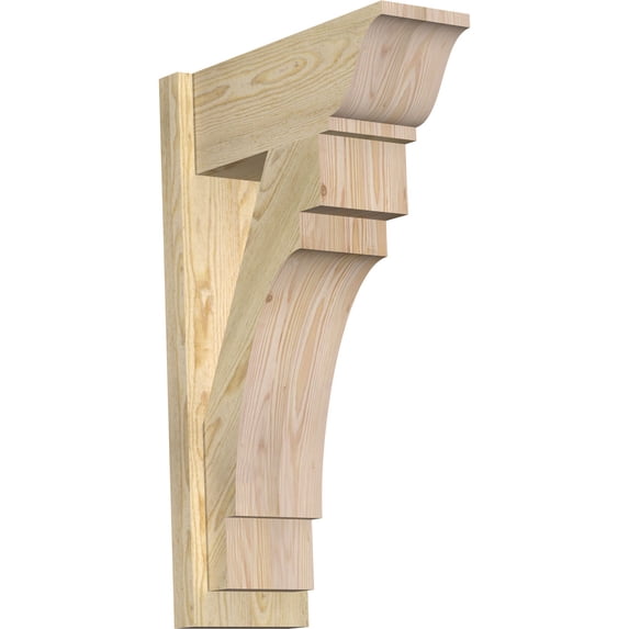 Ekena Millwork 8"W x 20"D x 32"H Merced Rough Sawn Traditional Outlooker, Douglas Fir