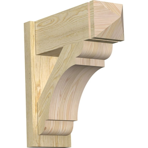 Ekena Millwork 8"W x 22"D x 22"H Olympic Rough Sawn Arts and Crafts Outlooker, Douglas Fir