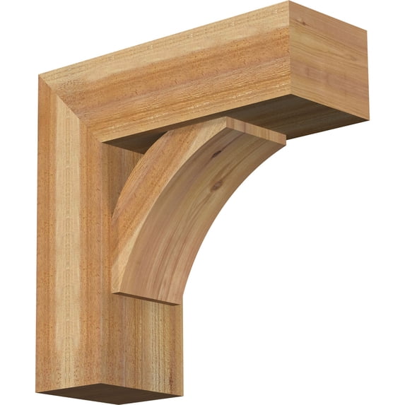 Ekena Millwork 8"W x 22"D x 22"H Thorton Block Rough Sawn Bracket w/ Offset Brace, Western Red Cedar