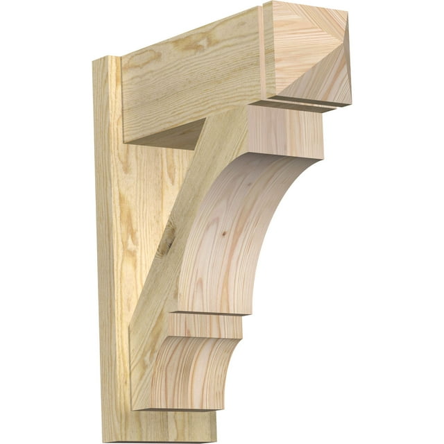 Ekena Millwork 8"W x 22"D x 26"H Balboa Rough Sawn Arts and Crafts Outlooker, Douglas Fir