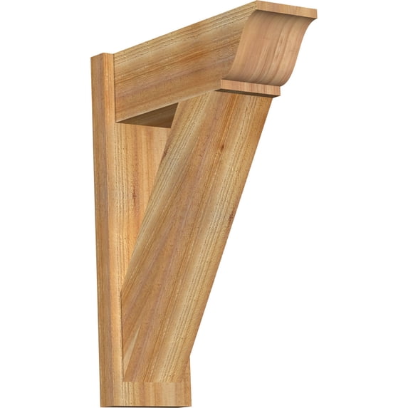 Ekena Millwork 8"W x 22"D x 30"H Traditional Rough Sawn Traditional Outlooker, Western Red Cedar