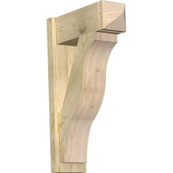 Ekena Millwork 8"W x 22"D x 34"H Funston Rough Sawn Arts and Crafts Outlooker, Douglas Fir