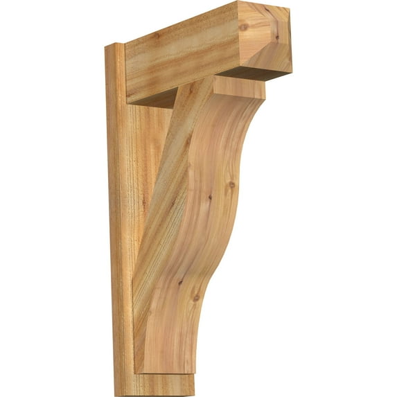 Ekena Millwork 8"W x 22"D x 34"H Funston Rough Sawn Craftsman Outlooker, Western Red Cedar