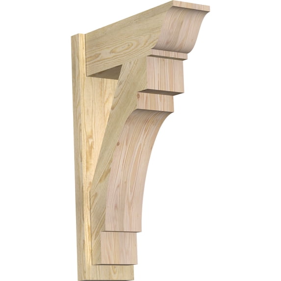 Ekena Millwork 8"W x 22"D x 34"H Merced Rough Sawn Traditional Outlooker, Douglas Fir