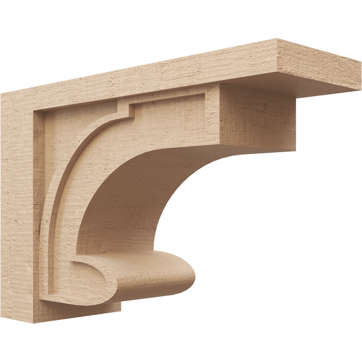 8"W x 24"D x 16"H Classic Alma Rough Cedar Woodgrain TimberThane Corbel, Primed Tan