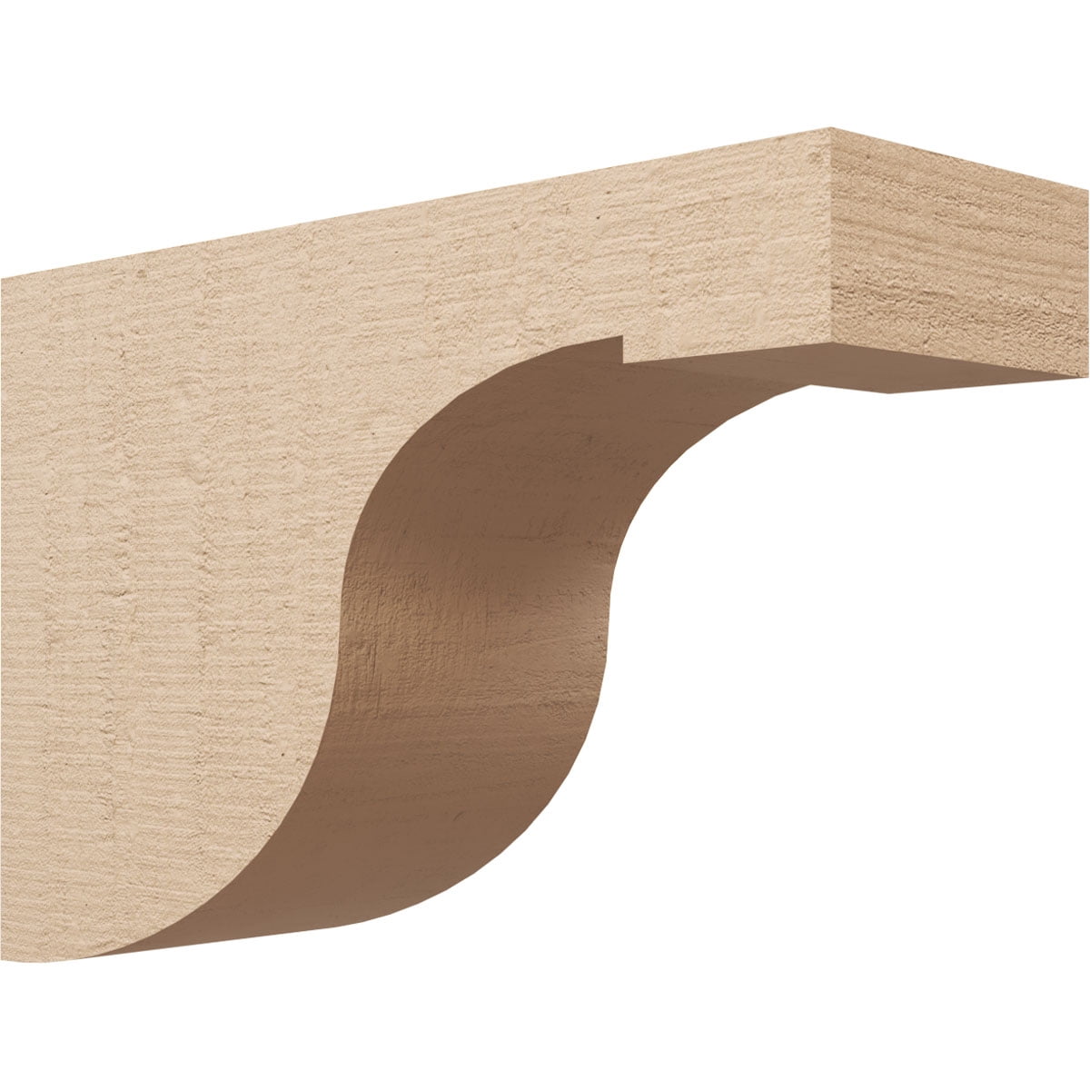 8"W x 24"D x 16"H Classic Del Monte Rough Cedar Woodgrain TimberThane Corbel, Primed Tan