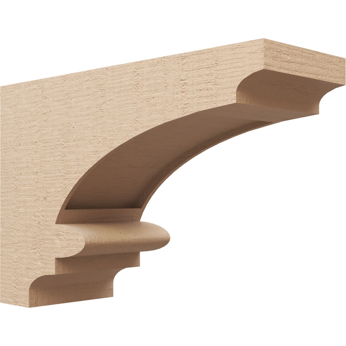 8"W x 24"D x 16"H Classic Diane Rough Cedar Woodgrain TimberThane Corbel, Primed Tan