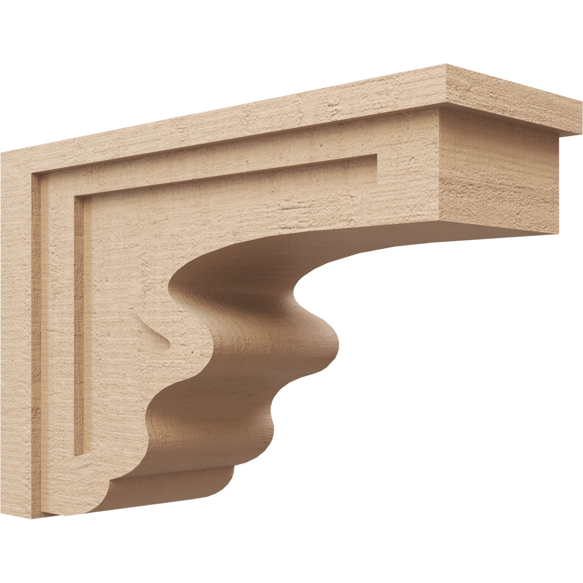 8"W x 24"D x 16"H Classic Highland Rough Cedar Woodgrain TimberThane Corbel, Primed Tan