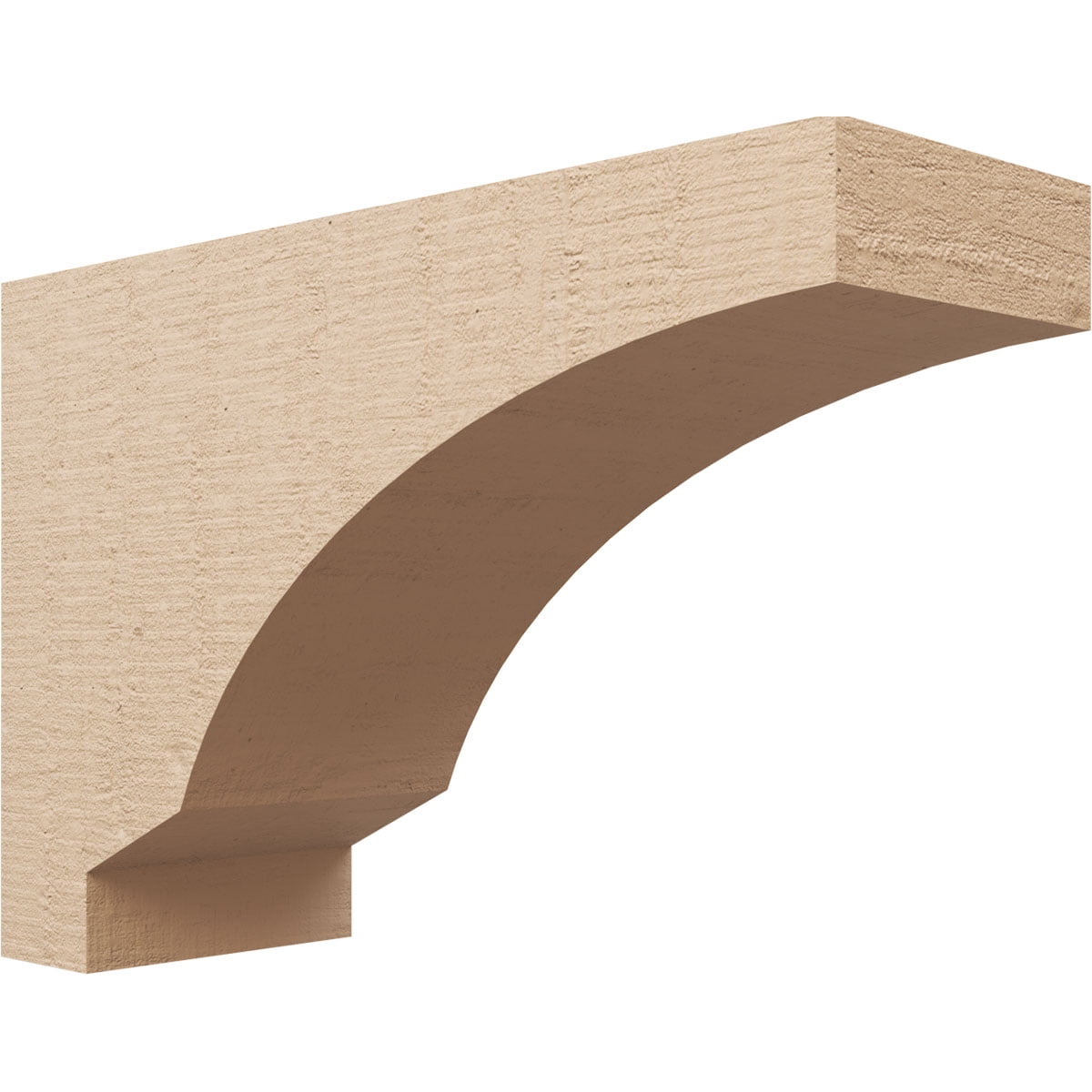 8"W x 24"D x 16"H Classic Moab Rough Cedar Woodgrain TimberThane Corbel, Primed Tan