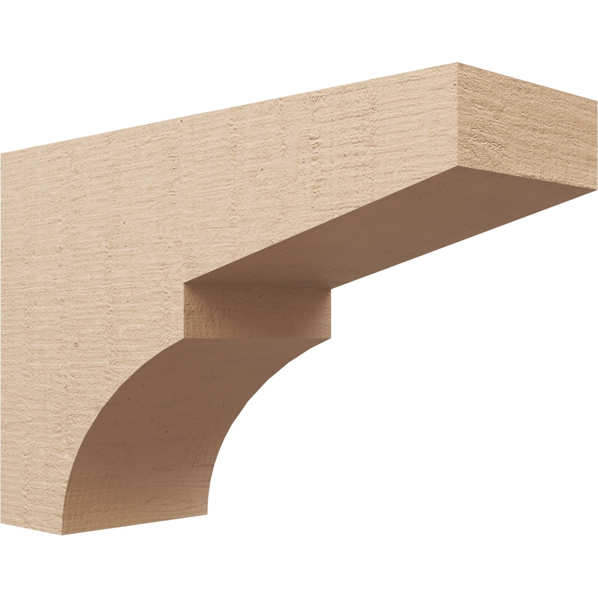 8"W x 24"D x 16"H Classic Monterey Rough Cedar Woodgrain TimberThane Corbel, Primed Tan