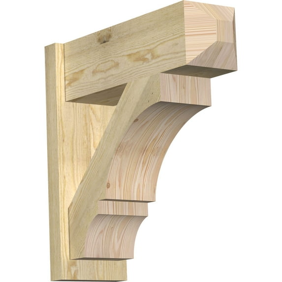 Ekena Millwork 8"W x 24"D x 24"H Balboa Rough Sawn Craftsman Outlooker, Douglas Fir