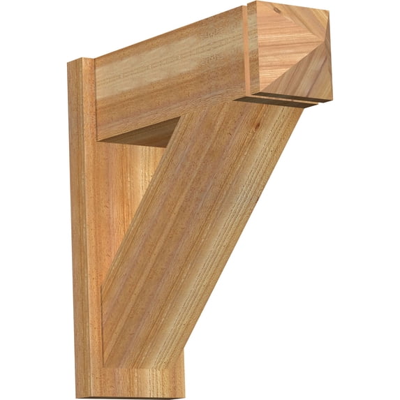 Ekena Millwork 8"W x 24"D x 24"H Traditional Rough Sawn Arts and Crafts Outlooker, Western Red Cedar