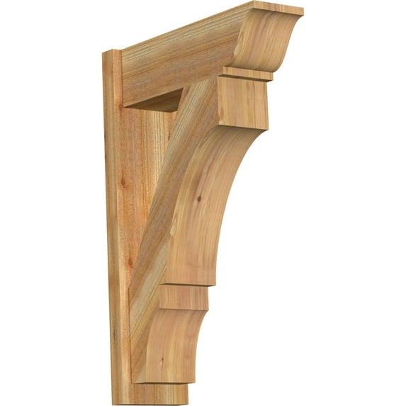 Ekena Millwork 8"W x 24"D x 36"H Balboa Rough Sawn Traditional Outlooker, Western Red Cedar