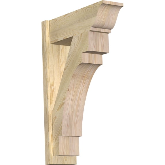 Ekena Millwork 8"W x 24"D x 36"H Merced Rough Sawn Traditional Outlooker, Douglas Fir