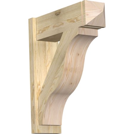 Ekena Millwork 8"W x 26"D x 30"H Funston Rough Sawn Arts and Crafts Outlooker, Douglas Fir