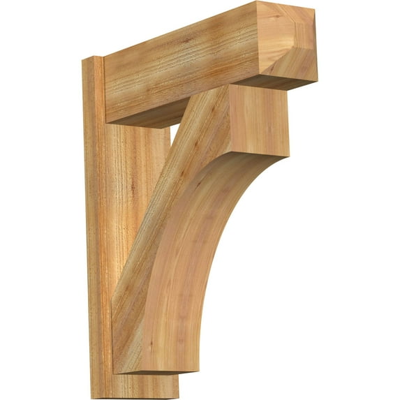 Ekena Millwork 8"W x 26"D x 30"H Westlake Rough Sawn Craftsman Outlooker, Western Red Cedar