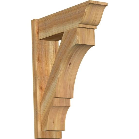 Ekena Millwork 8"W x 26"D x 34"H Balboa Rough Sawn Traditional Outlooker, Western Red Cedar