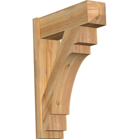 Ekena Millwork 8"W x 26"D x 34"H Merced Rough Sawn Craftsman Outlooker, Western Red Cedar