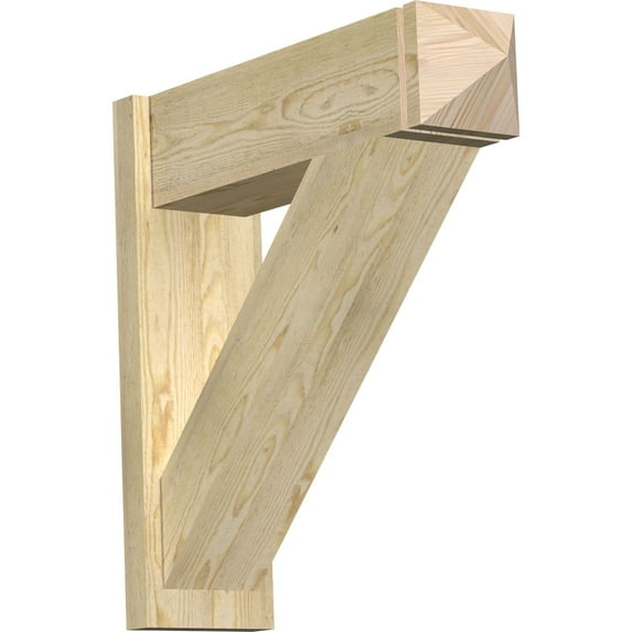 Ekena Millwork 8"W x 28"D x 28"H Traditional Rough Sawn Arts and Crafts Outlooker, Douglas Fir