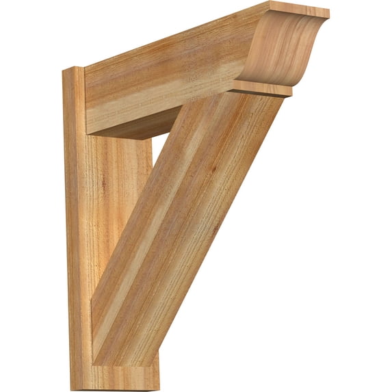 Ekena Millwork 8"W x 28"D x 28"H Traditional Rough Sawn Traditional Outlooker, Western Red Cedar