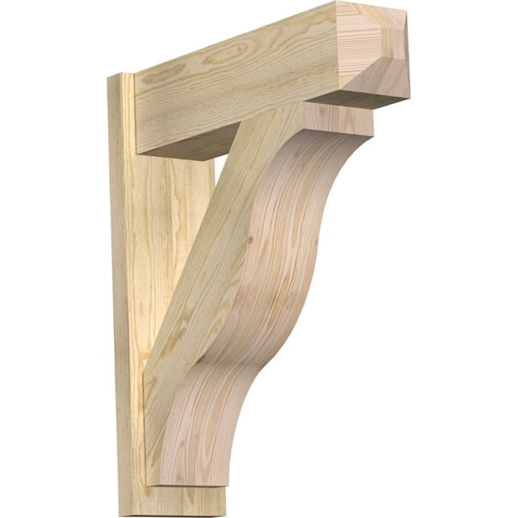 Ekena Millwork 8"W x 28"D x 32"H Funston Rough Sawn Craftsman Outlooker, Douglas Fir