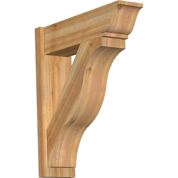 Ekena Millwork 8"W x 28"D x 32"H Funston Rough Sawn Traditional Outlooker, Western Red Cedar
