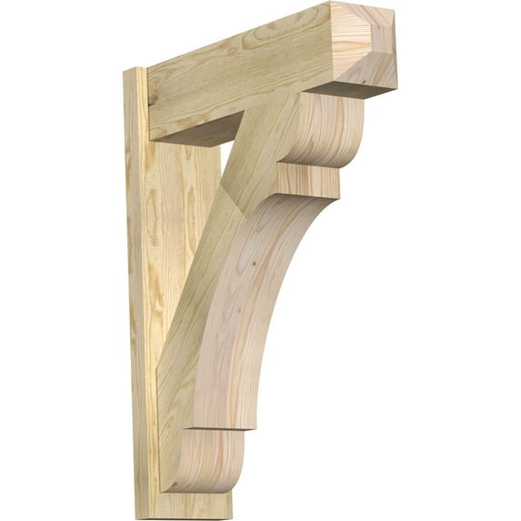 Ekena Millwork 8"W x 28"D x 36"H Olympic Rough Sawn Craftsman Outlooker, Douglas Fir