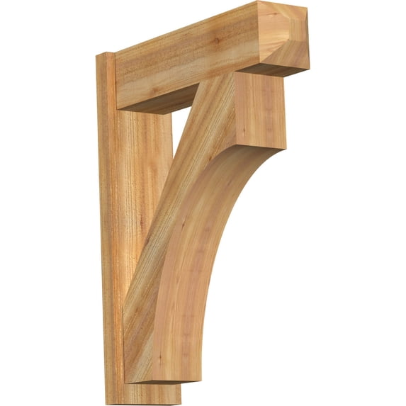 Ekena Millwork 8"W x 28"D x 36"H Westlake Rough Sawn Craftsman Outlooker, Western Red Cedar