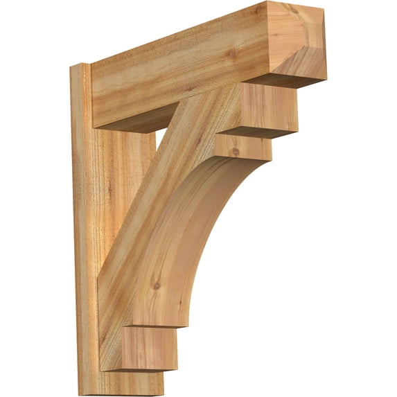 Ekena Millwork 8"W x 30"D x 30"H Merced Rough Sawn Craftsman Outlooker, Western Red Cedar