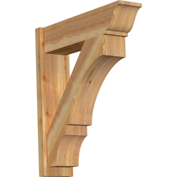 Ekena Millwork 8"W x 30"D x 34"H Balboa Rough Sawn Traditional Outlooker, Western Red Cedar