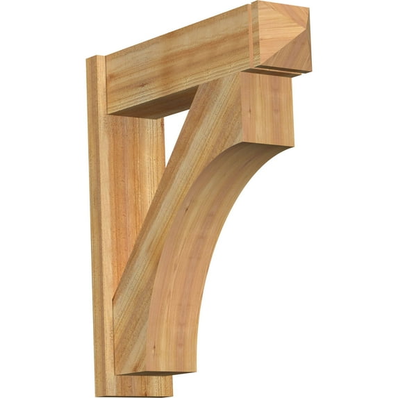 Ekena Millwork 8"W x 30"D x 34"H Westlake Rough Sawn Arts and Crafts Outlooker, Western Red Cedar