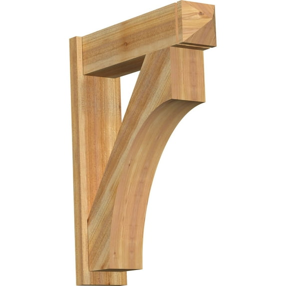 Ekena Millwork 8"W x 30"D x 38"H Westlake Rough Sawn Arts and Crafts Outlooker, Western Red Cedar