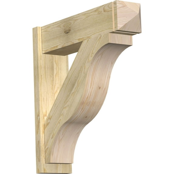 Ekena Millwork 8"W x 32"D x 32"H Funston Rough Sawn Arts and Crafts Outlooker, Douglas Fir