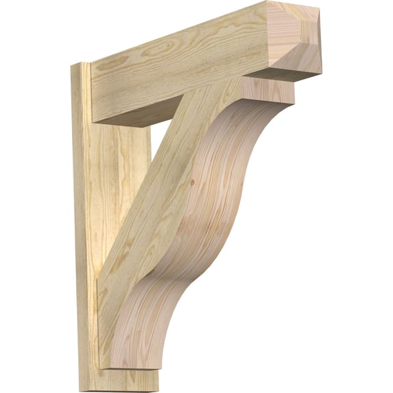 Ekena Millwork 8"W x 32"D x 32"H Funston Rough Sawn Craftsman Outlooker, Douglas Fir