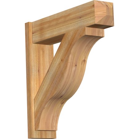 Ekena Millwork 8"W x 32"D x 32"H Funston Rough Sawn Craftsman Outlooker, Western Red Cedar