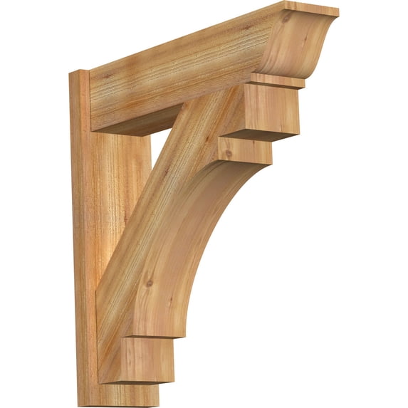 Ekena Millwork 8"W x 32"D x 32"H Merced Rough Sawn Traditional Outlooker, Western Red Cedar