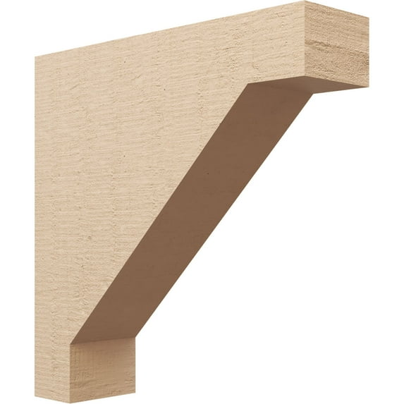 8"W x 32"D x 32"H Thin Burlington Rough Cedar Woodgrain TimberThane Corbel, Primed Tan